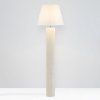 Lampa podłogowa podstawa z kamienia przegrzebkowego tkaninowy biały abażur Luces Exclusivas